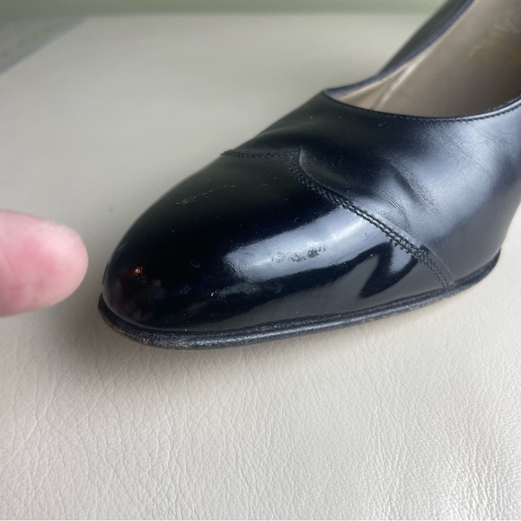 Vintage Salvatore Ferragamo Genuine Black leather heels Size 9 AAAA - Picture 6 of 16